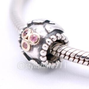 PANDORA Silver Mom Charm with 14K and pink CZ - 790574CZS